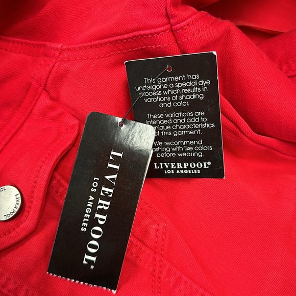 LIVERPOOL TRUCKER DENIM RED JACKET - Picture 11 of 13